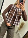 Gilet check moro-rosa