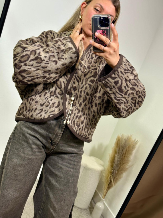 Giubbino leopardato casual