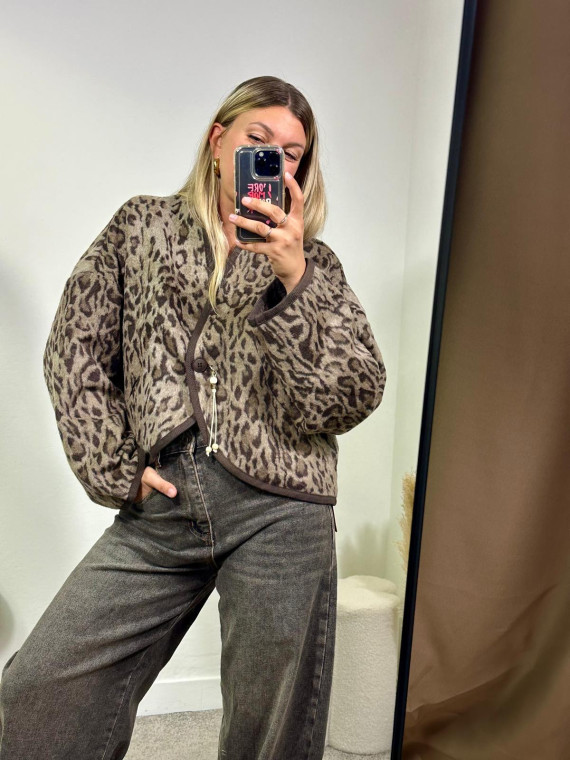 Giubbino leopardato casual