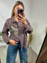 Camicia quadro taschino in paillettes